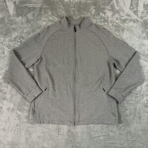 Mizzen+Main Jacket Mens Large Gray Full Zip Lightweight Jersey Knit 1OW-0543